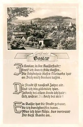 AK / Ansichtskarte Goslar mit Gedicht Kat. Goslar