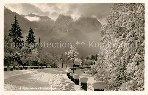 AK / Ansichtskarte Garmisch Partenkirchen Eibseestrasse tief verschneit Kat. Garmisch Partenkirchen