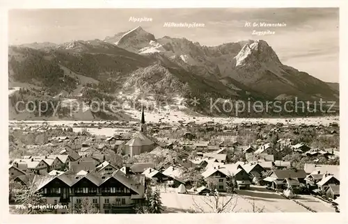 AK / Ansichtskarte Partenkirchen mit Zugspitze Alpspitze  Kat. Garmisch Partenkirchen