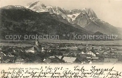AK / Ansichtskarte Partenkirchen mit Zugspitze Kat. Garmisch Partenkirchen