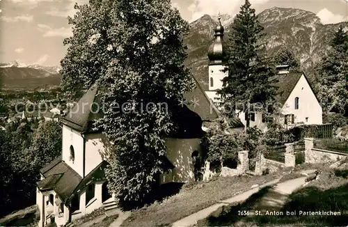AK / Ansichtskarte St Anton Kranzberg Kirchenpartie Kat. Garmisch Partenkirchen