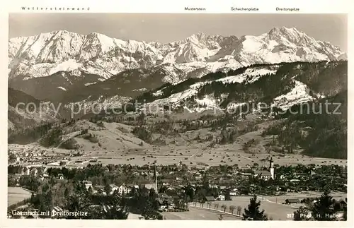 AK / Ansichtskarte Garmisch Partenkirchen mit Dreitorspitze Kat. Garmisch Partenkirchen
