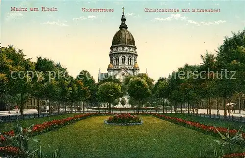 AK / Ansichtskarte Mainz Rhein Kaiserstrasse Christuskirche Park