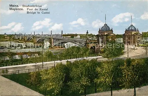 AK / Ansichtskarte Mainz Rhein Strassenbruecke Rheinpartie