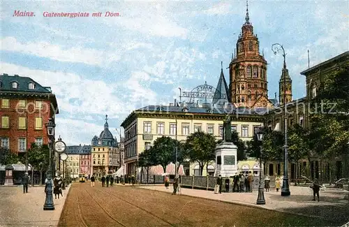 AK / Ansichtskarte Mainz Rhein Gutenbergplatz mit Dom