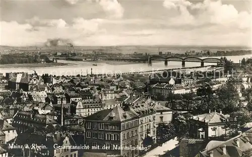 AK / Ansichtskarte Mainz Rhein mit Mainmuendung