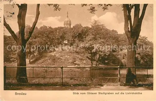 AK / Ansichtskarte Breslau Niederschlesien Blick vom Ohlauer Stadtgraben auf Liebichshoehe Kat. Wroclaw