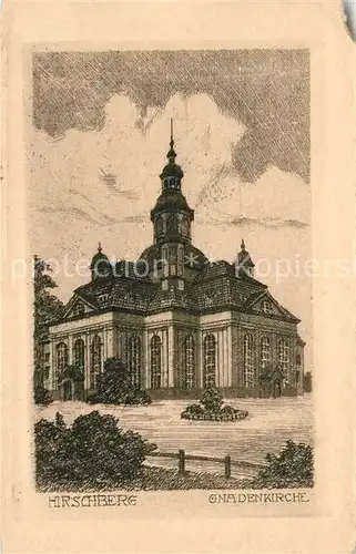 AK / Ansichtskarte Hirschberg Jelenia Gora Gnadenkirche Original Radierung Handabzug Kuenstlerkarte Kat. Jelenia Gora