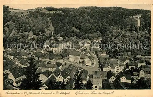 AK / Ansichtskarte Berneck Fichtelgebirge Ortsansicht mit Kirche und Schlossturm Blick vom Sonnentempel Kat. Bad Berneck