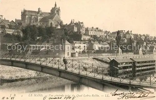 AK / Ansichtskarte Le Mans Sarthe Vue generale prise du Quai Ledru Rollin Cathedrale Kat. Le Mans