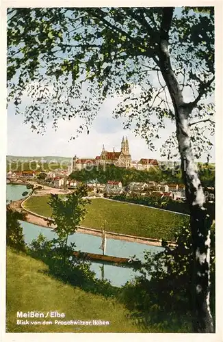 AK / Ansichtskarte Meissen Elbe Sachsen Panorama Blick von den Proschwitzer Hoehen Kat. Meissen