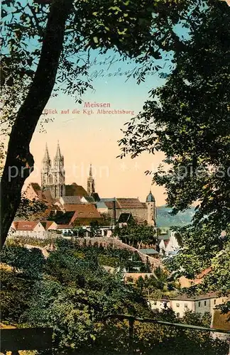 AK / Ansichtskarte Meissen Elbe Sachsen Koenigliche Albrechtsburg mit Dom Kat. Meissen