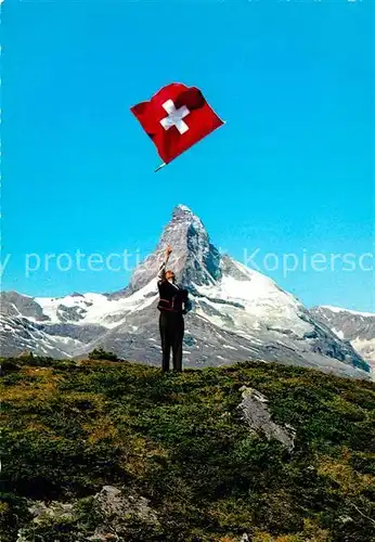 AK / Ansichtskarte Matterhorn VS Fahnenschwinger  Kat. Matterhorn