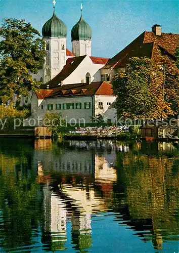 AK / Ansichtskarte Seeon Klostersee Klosterkirche 