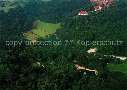 AK / Ansichtskarte Egloffstein Fliegeraufnahme Schloss Wildgehege Hundshaupten Kat. Egloffstein