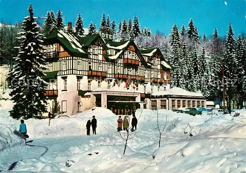 AK / Ansichtskarte Krkonose Hotel Savoy Winter Kat. Polen