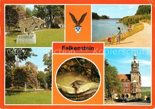 AK / Ansichtskarte Falkenstein Vogtland Schlossfelsen Talsperre Rathaus Tierpark  Kat. Falkenstein Vogtland