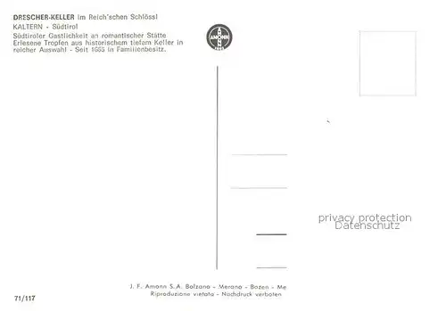 AK / Ansichtskarte Kaltern Weinstrasse Tirol Drescher Keller Reichsches Schloessl Kat. 