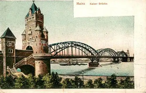 AK / Ansichtskarte Mainz Rhein Kaiser Bruecke