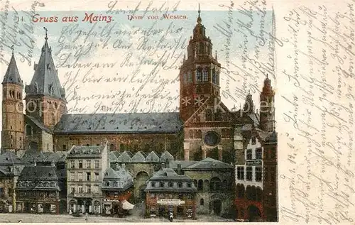 AK / Ansichtskarte Mainz Rhein Dom von Westen