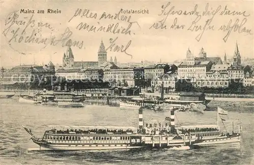 AK / Ansichtskarte Mainz Rhein Rheinpartie Anlegestelle