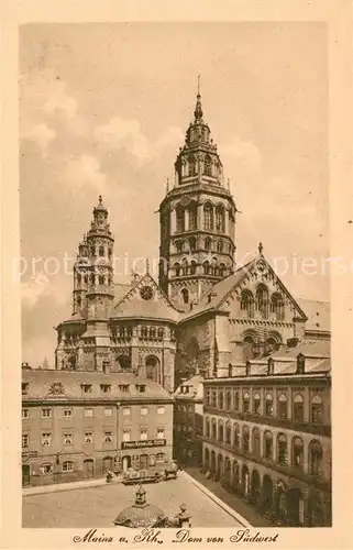 AK / Ansichtskarte Mainz Rhein Dom von Suedwest