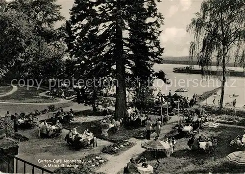 AK / Ansichtskarte Mainz Rhein Garten Cafe Nonnenau