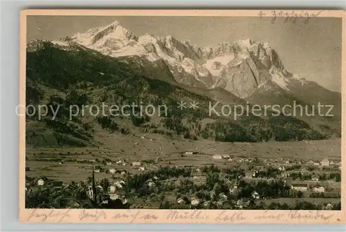 AK / Ansichtskarte Partenkirchen mit Zugspitze Waxenstein und Alpspitze Kat. Garmisch Partenkirchen