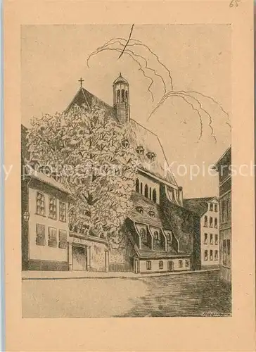 AK / Ansichtskarte Mainz Rhein Karmeliterkirche Kuenstlerkarte