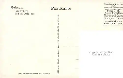 AK / Ansichtskarte Meissen Elbe Sachsen Schlossberg Albrechtsburg Dom von Kirche St Afra aus Kat. Meissen