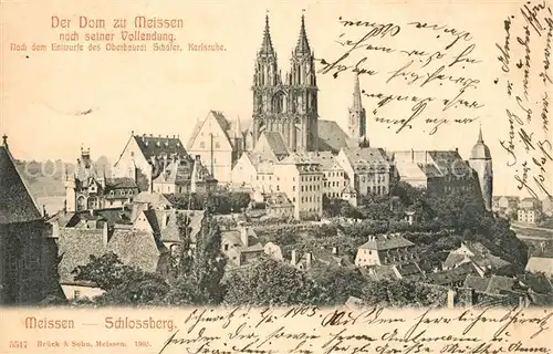 AK / Ansichtskarte Meissen Elbe Sachsen Schlossberg Albrechtsburg und Dom nach seiner Vollendung Kat. Meissen