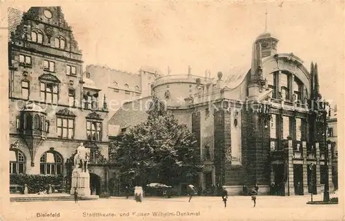 AK / Ansichtskarte Bielefeld Stadttheater Kaiser Wilhelm Denkmal Kat. Bielefeld