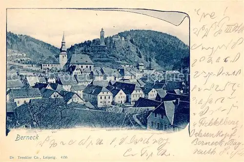 AK / Ansichtskarte Berneck Fichtelgebirge Ortsansicht mit Kirche und Schlossturm Kat. Bad Berneck