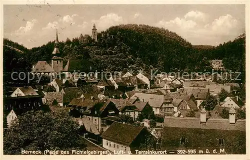 AK / Ansichtskarte Bad Berneck Ortsansicht mit Kirche und Schlossturm Kat. Bad Berneck Fichtelgebirge