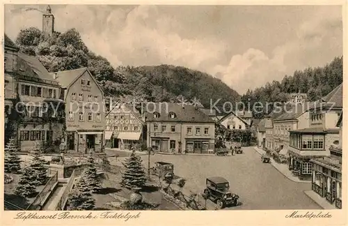 AK / Ansichtskarte Bad Berneck Marktplatz Hotel Bube Schlossberg Turm Kat. Bad Berneck Fichtelgebirge