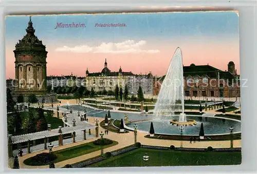 AK / Ansichtskarte Mannheim Friedrichsplatz Fontaene Wasserturm Kat. Mannheim