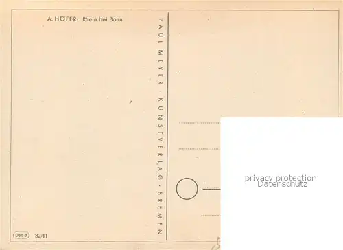 AK / Ansichtskarte Bonn Rhein Partie am Rhein Kuenstlerkarte Kat. Bonn