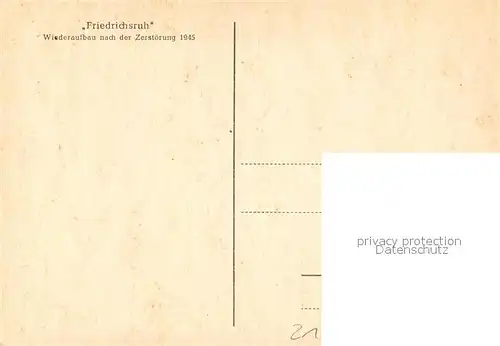 AK / Ansichtskarte Friedrichsruh Aumuehle Wiederaufgebaut nach 1945 Kat. Aumuehle