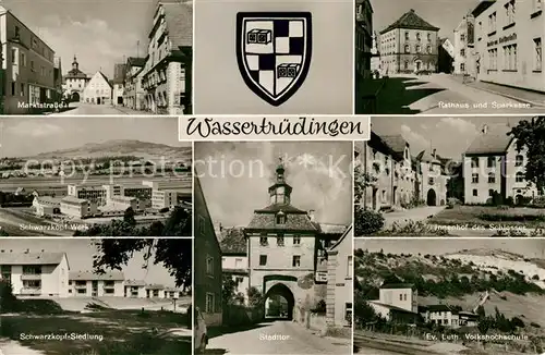 AK / Ansichtskarte Wassertruedingen Marktstrasse Schwarzkopf Werk Innenhof des Schlosses Stadttor  Kat. Wassertruedingen