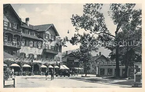 AK / Ansichtskarte Oberammergau Hauptplatz und Hotel Wittelsbach Kat. Oberammergau