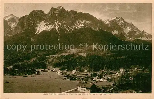 AK / Ansichtskarte Grainau mit Alpspitze Waxenstein und Zugspitze Kat. Grainau