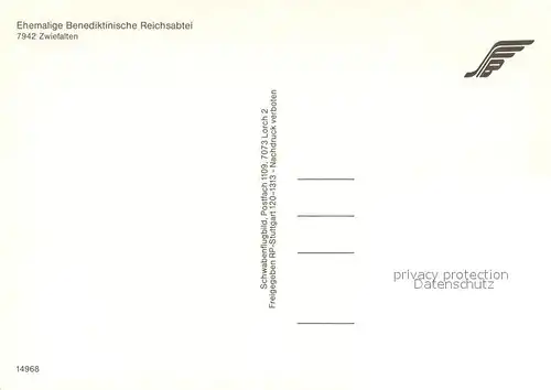 AK / Ansichtskarte Zwiefalten Wuerttemberg Fliegeraufnahme Benediktinische Reichsabtei