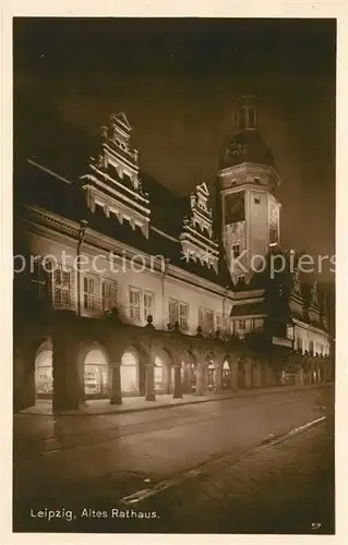 AK / Ansichtskarte Leipzig Altes Rathaus Nachtaufnahme Kat. Leipzig