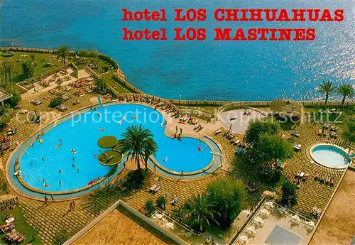 AK / Ansichtskarte Calas de Mallorca Fliegeraufnahme Hotel Los Chihuahuas Sol Los Mastines Sol Kat. Mallorca