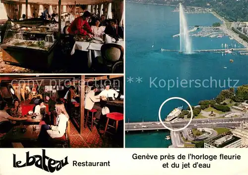 AK / Ansichtskarte Geneve GE Le Bateau Restaurant Fliegeraufnahme Kat. Geneve