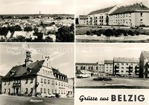 AK / Ansichtskarte Belzig Bad Goethestrasse Marktplatz Wohnsiedlung