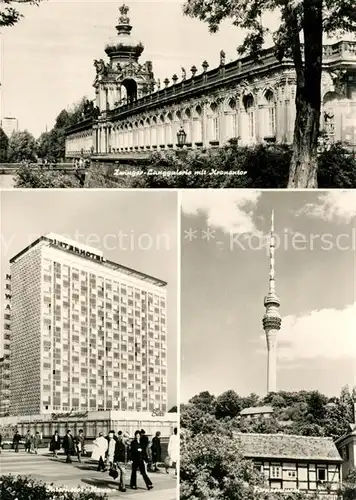 AK / Ansichtskarte Dresden Zwinger Langgalerie Kronentor Interhotel Kat. Dresden Elbe