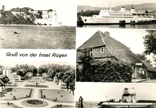AK / Ansichtskarte Insel Ruegen Kap Arcona Faehrschiff Sassnitz Vitt Wittover Faehre Wiek  Kat. Bergen