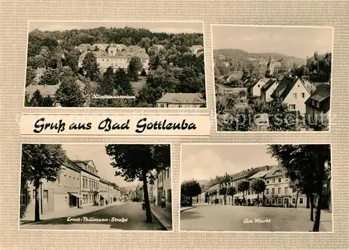 AK / Ansichtskarte Gottleuba Berggiesshuebel Bad Ernst Thaelmann Strasse Markt Kliniksanatorium Kat. Bad Gottleuba Berggiesshuebel