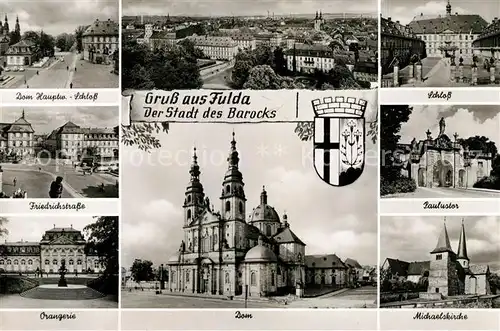 AK / Ansichtskarte Fulda Dom Hauptwache Panorama Schloss Friedrichstrasse Paulustor Orangerie Dom Michaelskirche Kat. Fulda